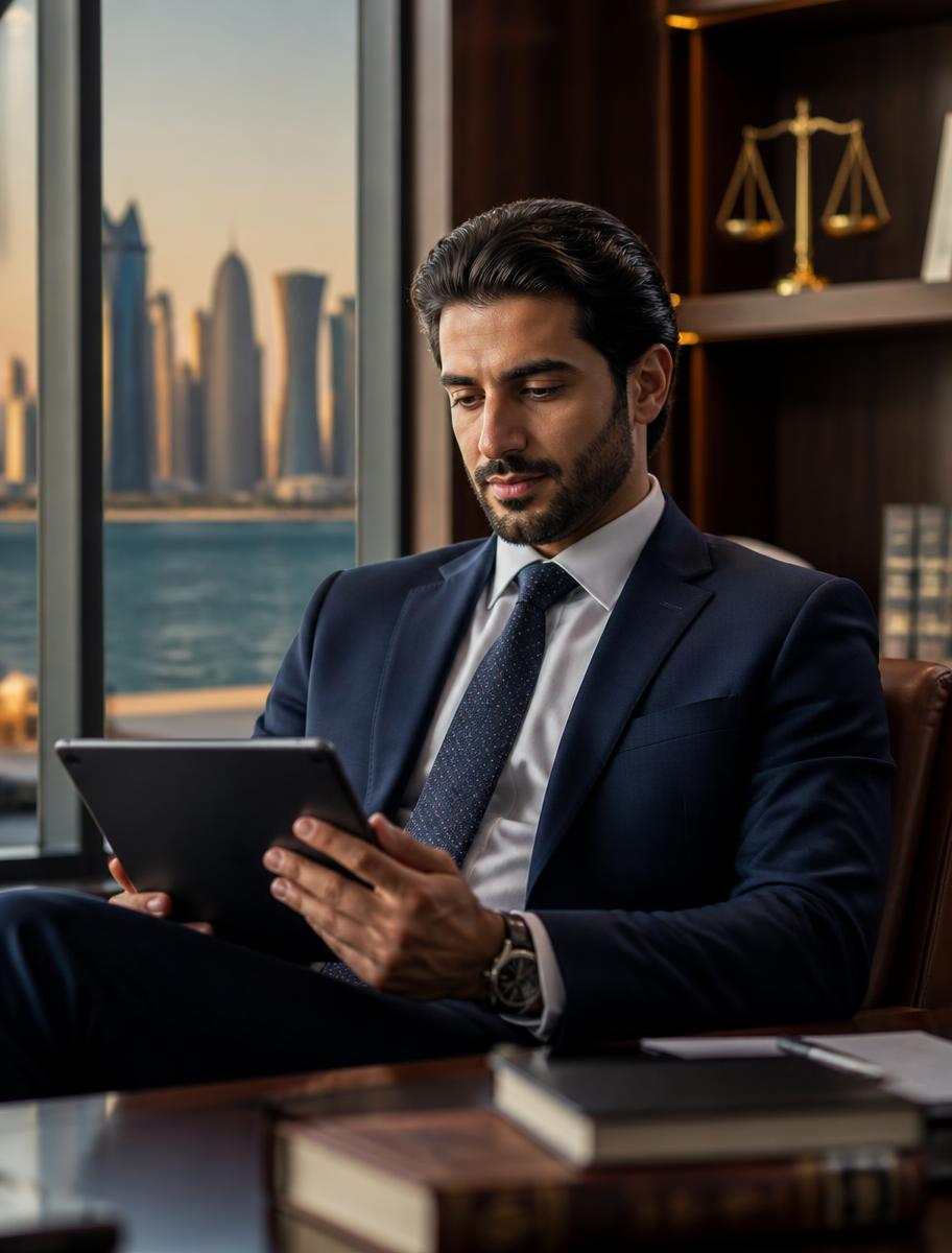 Legal adviser reviewing a client matter